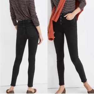MADEWELL 10” High Rise Button Front Skinny Jeans in Robert Wash Sz 27 MC292